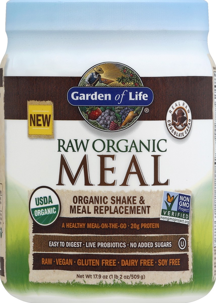 slide 2 of 2, Garden of Life Raw Organic Chocolate Shake & Meal Replacement, 17.4 oz