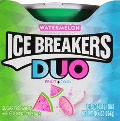 Ice Breakers Duo Sugar Free Fruit + Cool Watermelon Mints 8 ea