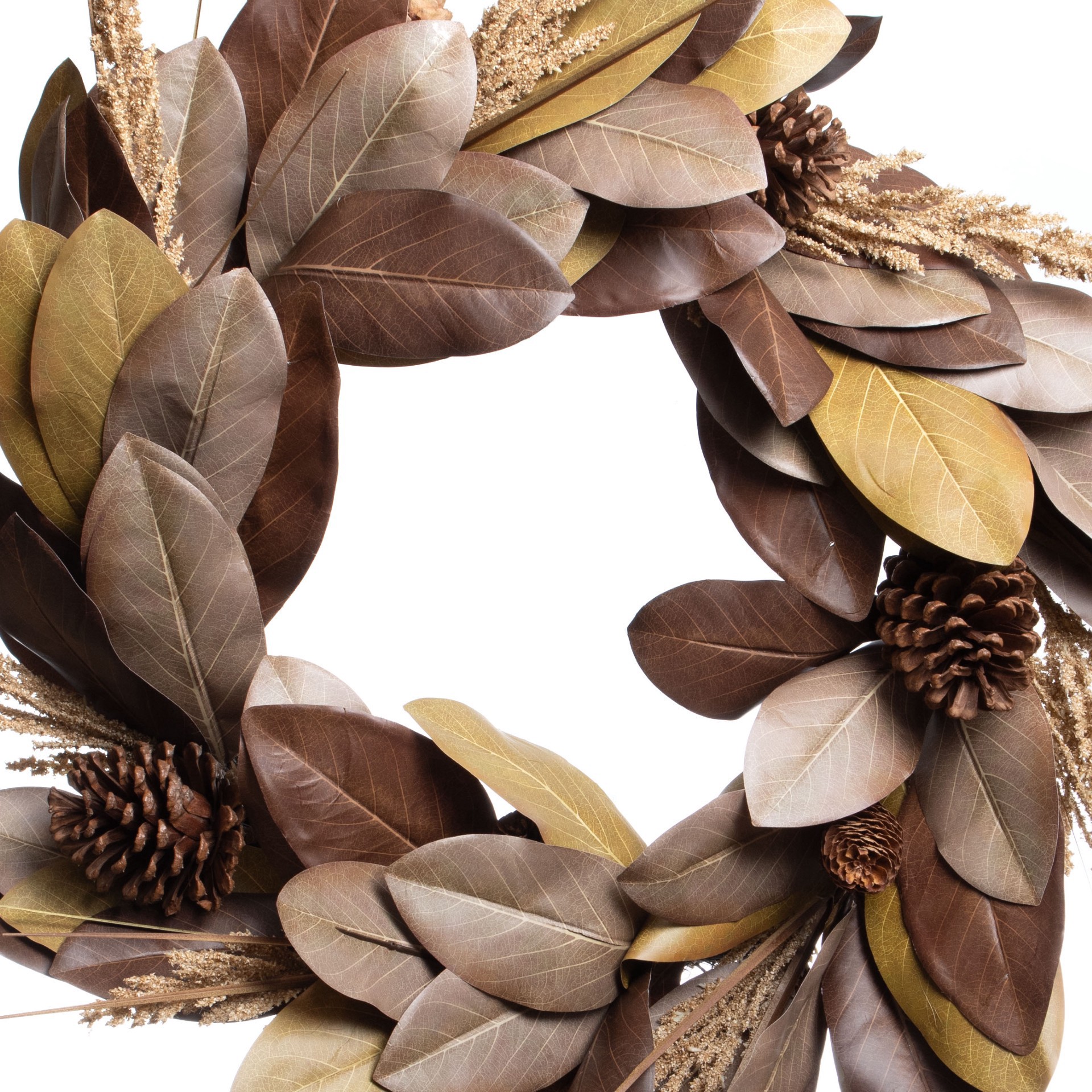 slide 3 of 3, 26" Magnolia & Pinecone Wreath By Ashland, 26 in