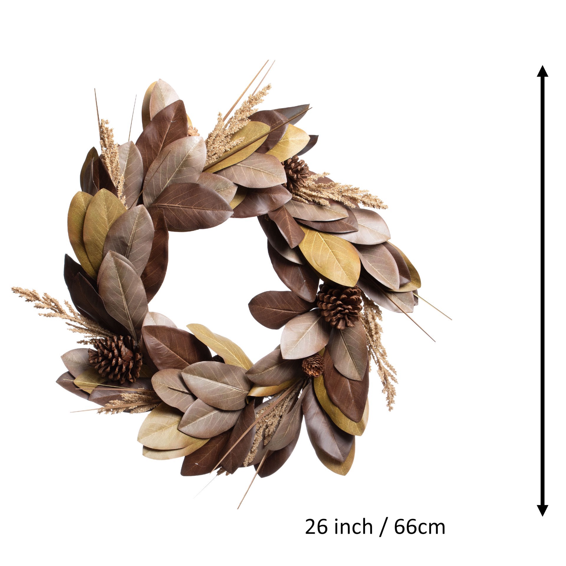 slide 2 of 3, 26" Magnolia & Pinecone Wreath By Ashland, 26 in
