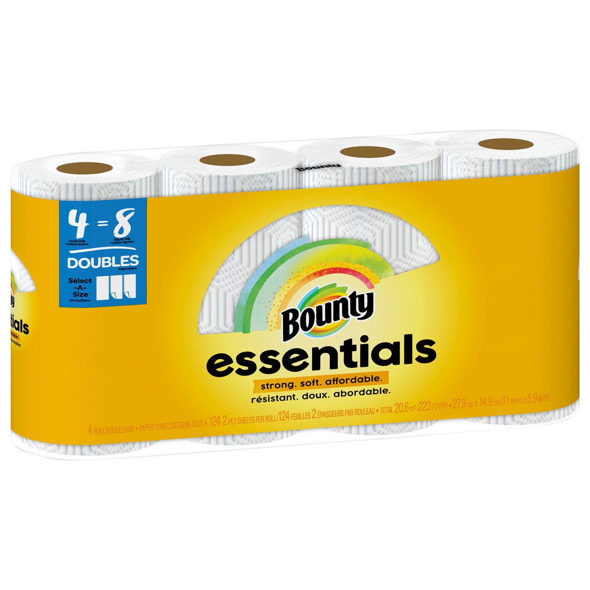 slide 2 of 5, Bounty Essentials Select-A-Size White Paper Towels, 4 ct