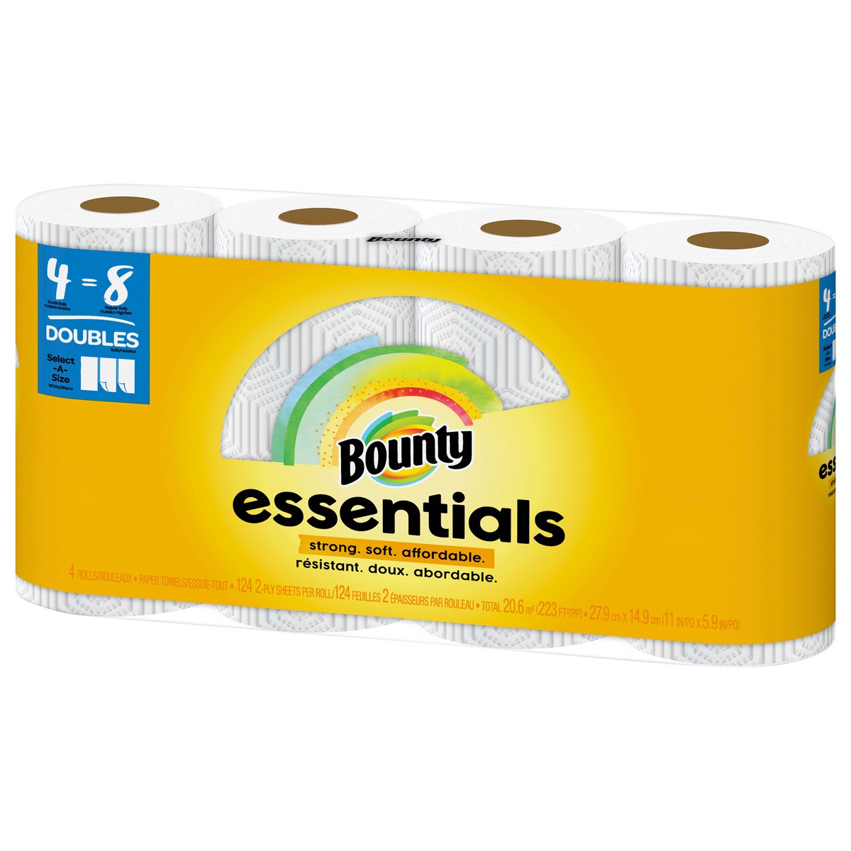 slide 3 of 5, Bounty Essentials Select-A-Size White Paper Towels, 4 ct