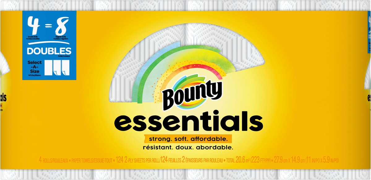 slide 5 of 5, Bounty Essentials Select-A-Size White Paper Towels, 4 ct