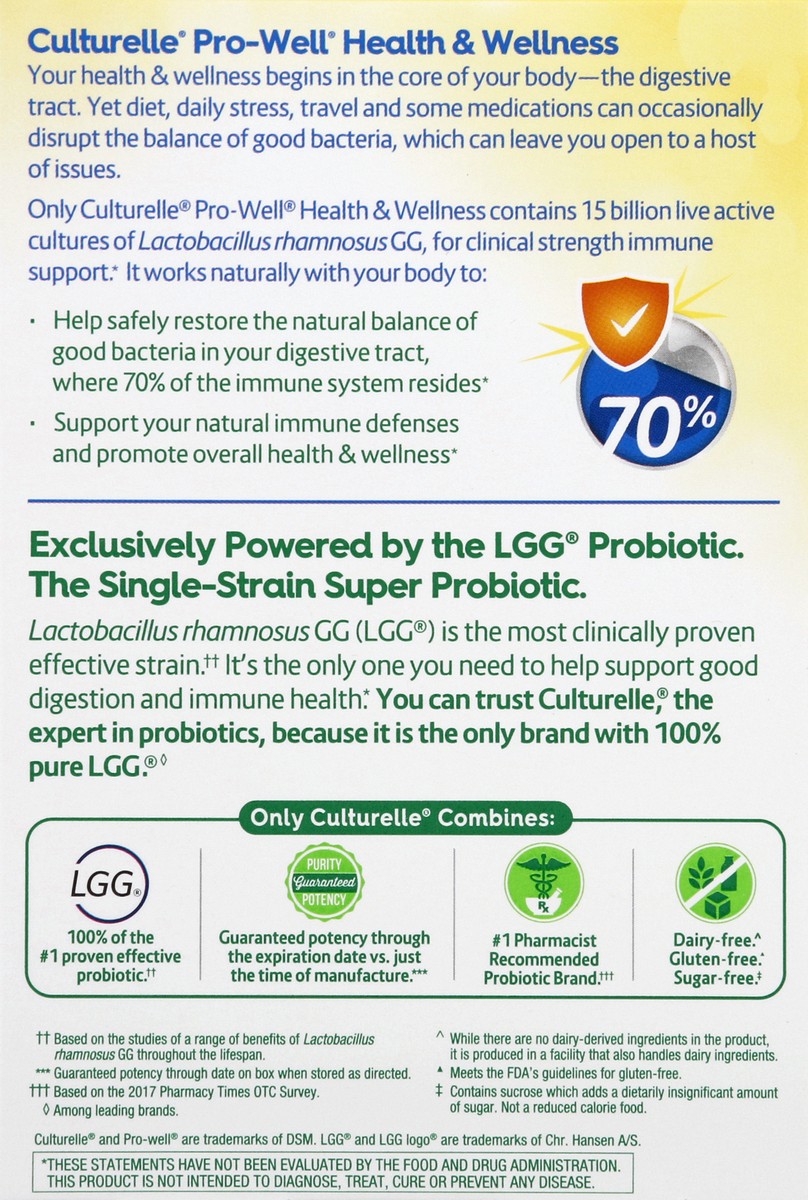 slide 6 of 6, Culturelle Health & Wellness Daily Probiotic, Immune Support, Capsules 50 Ct, 50 ct