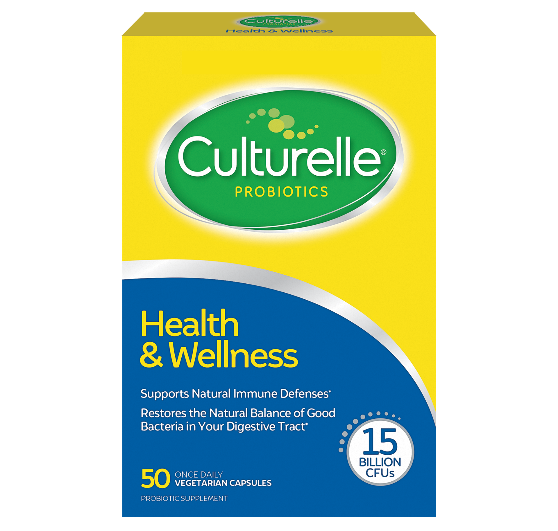 slide 1 of 6, Culturelle Health & Wellness Daily Probiotic, Immune Support, Capsules 50 Ct, 50 ct