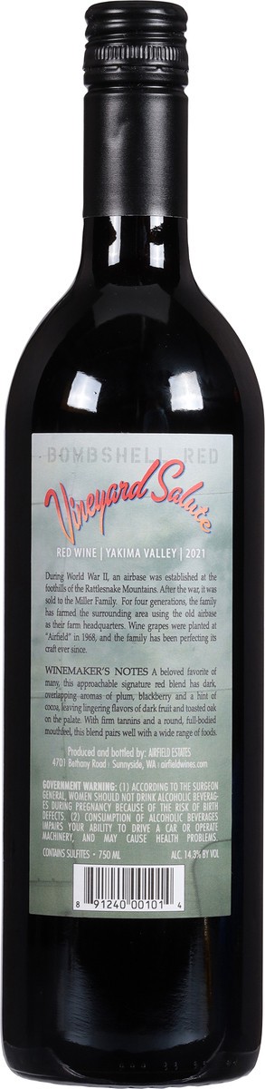slide 5 of 11, Airfield Estates Bombshell Red, 750 ml
