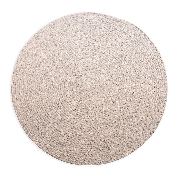 slide 1 of 6, Simple Sparkle Braided Round Placemat - Ivory/Gold, 1 ct