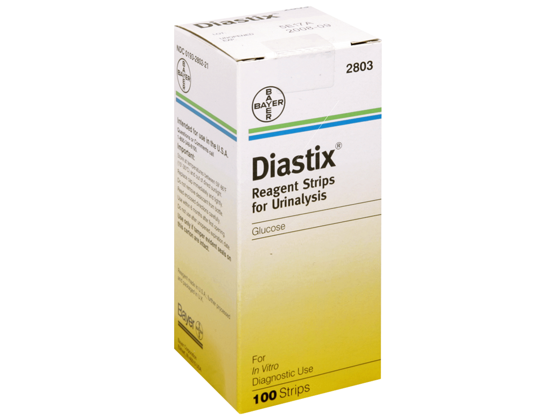 slide 1 of 1, Diastix Reagent Strips, 100 ct