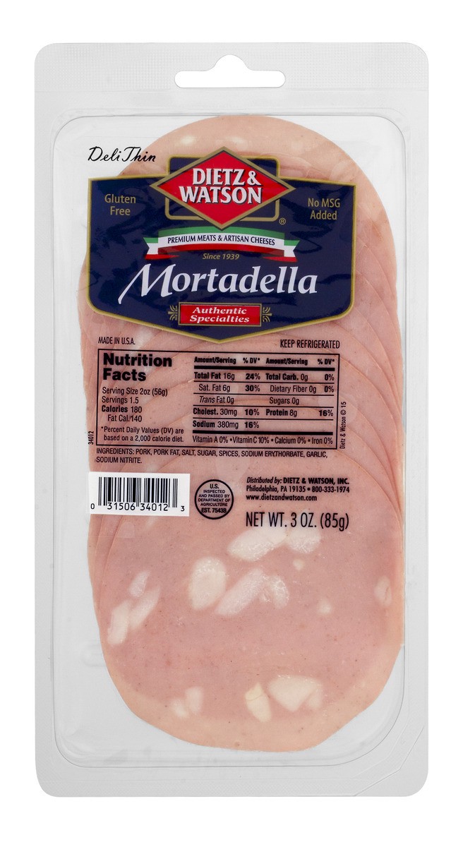 slide 1 of 1, Dietz & Watson Mortadella, 3 oz