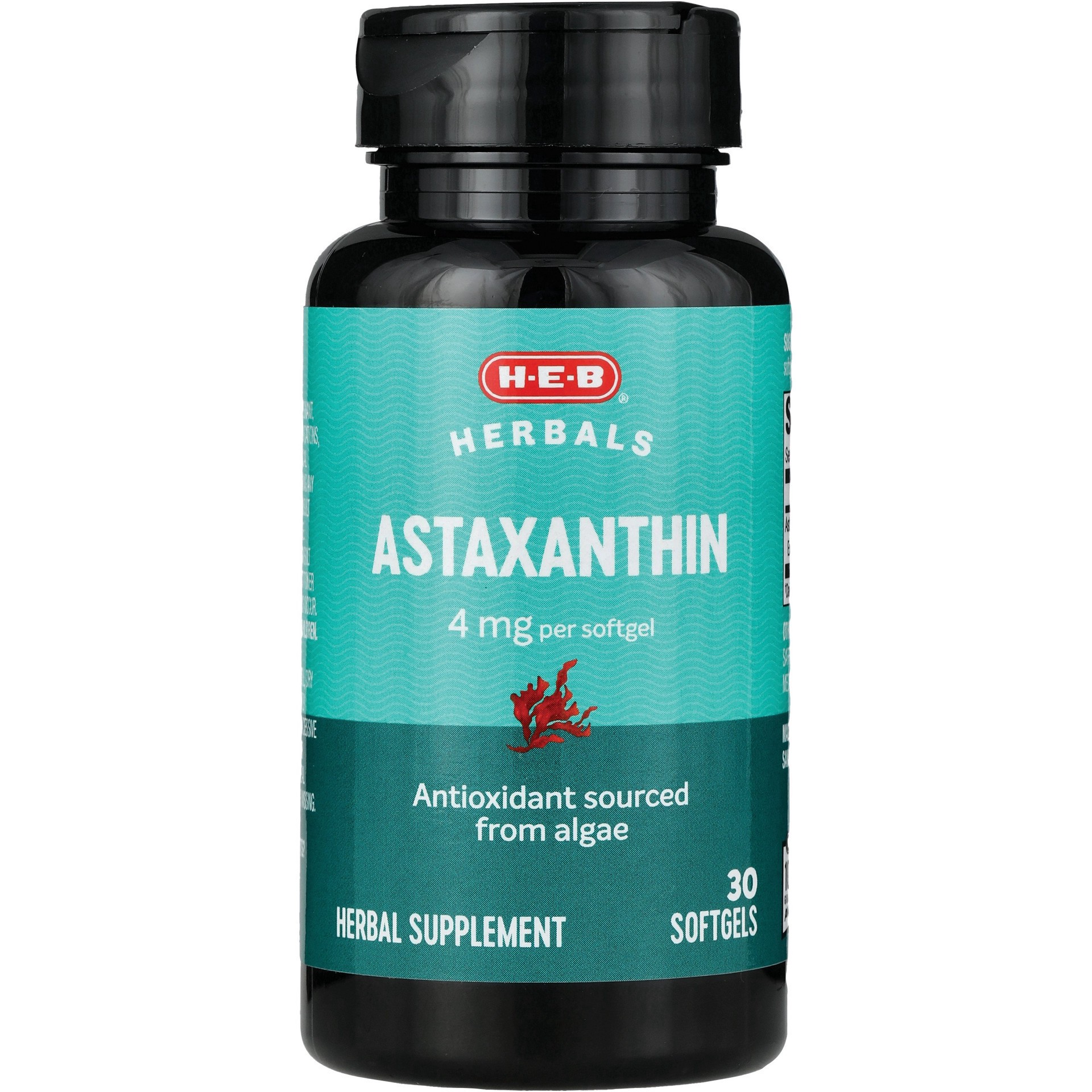 slide 1 of 1, H-E-B Herbals Astaxanthin 4 mg Antioxidant Softgels, 30 ct