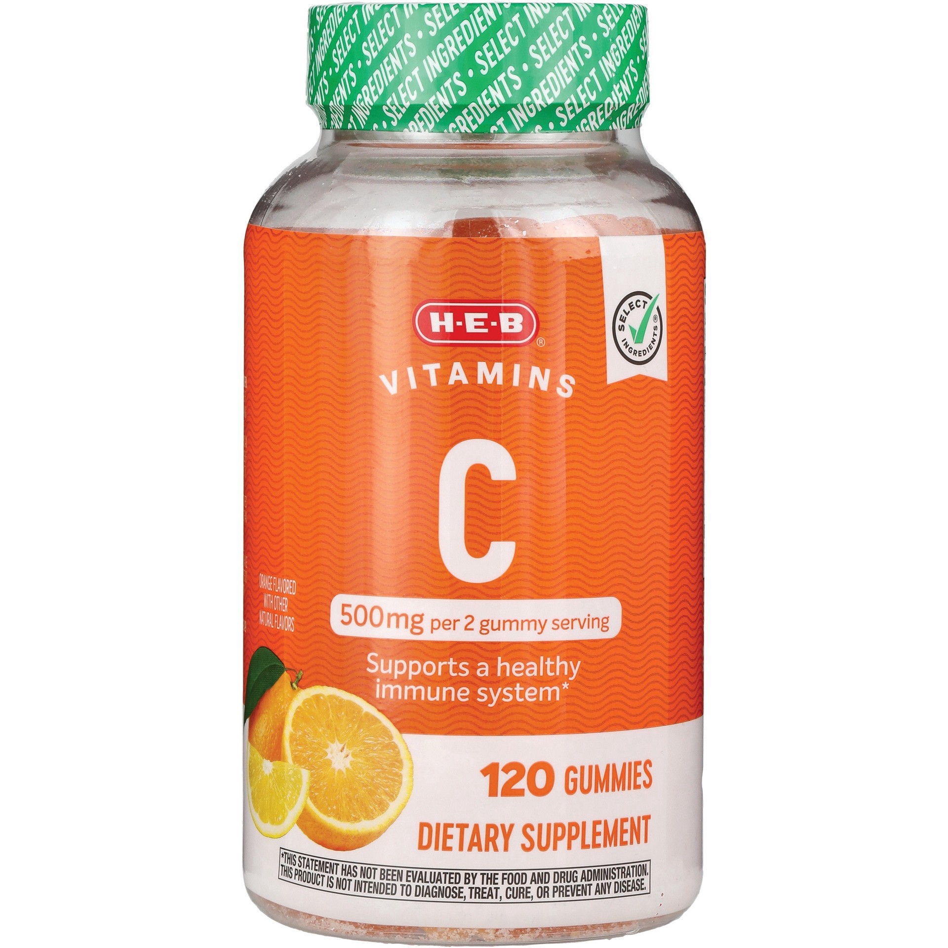 slide 1 of 1, H-E-B High Potency Vitamin C 500 mg Gummies, 120 ct