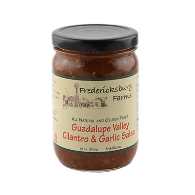 slide 1 of 1, Fredericksburg Farms Guadalupe Valley Cilantro & Garlic Salsa, 12 oz
