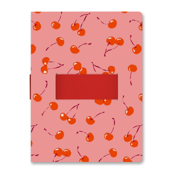 slide 1 of 4, Studio Oh! Casey Notebook With Phone Loop, 9-5/8"" X 7-1/8"", 1 Subject, College Rule, 192 Pages, Fresh-Picked Cherries, 1 ct