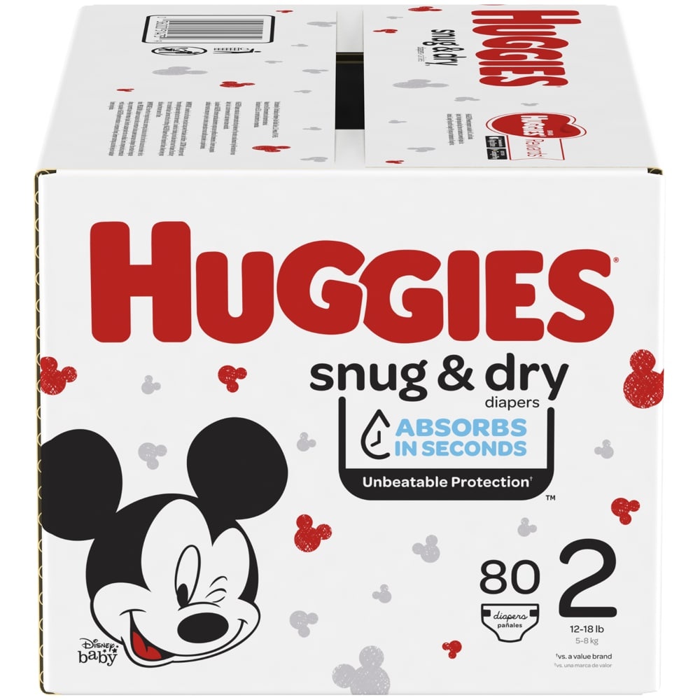 slide 1 of 1, Huggies Snug Dry Diapers Size 2, 80 ct