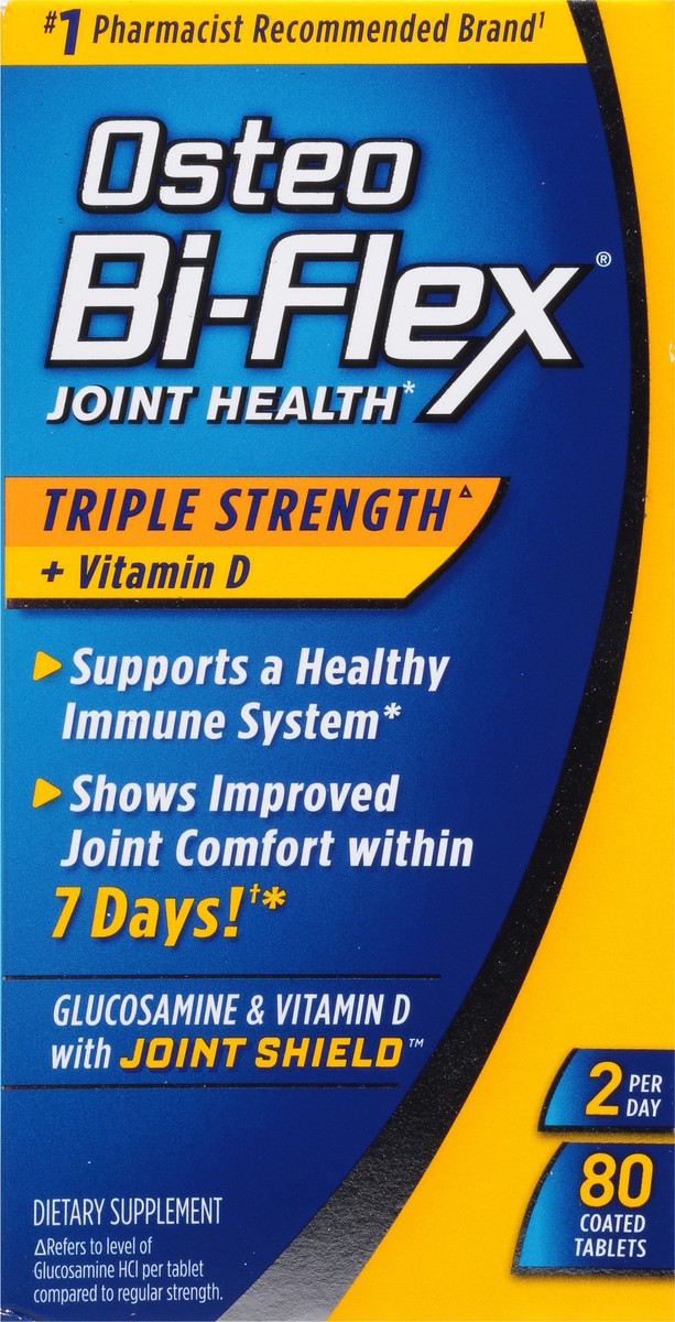 slide 6 of 9, Osteo Bi-Flex Triple Strength & Vitamin D Joint Health Dietary Supplement Coated Tablets, 80 ct