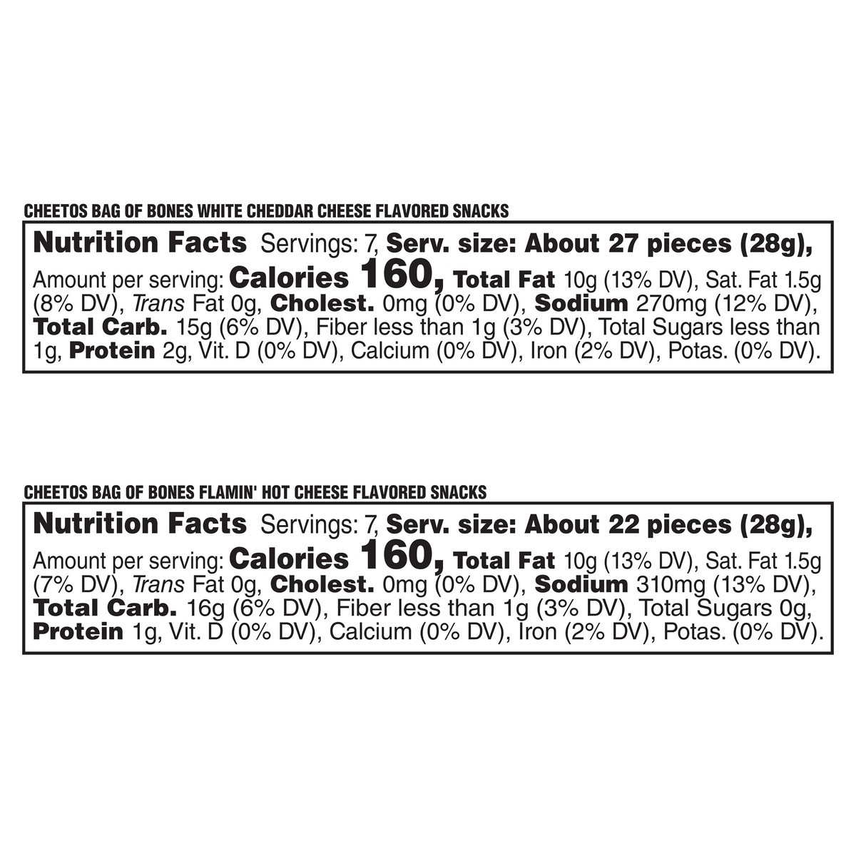 slide 10 of 11, Cheetos Bag of Bones Cheese Flavored Snacks Variety 7 Oz 2 Count, 2 ea