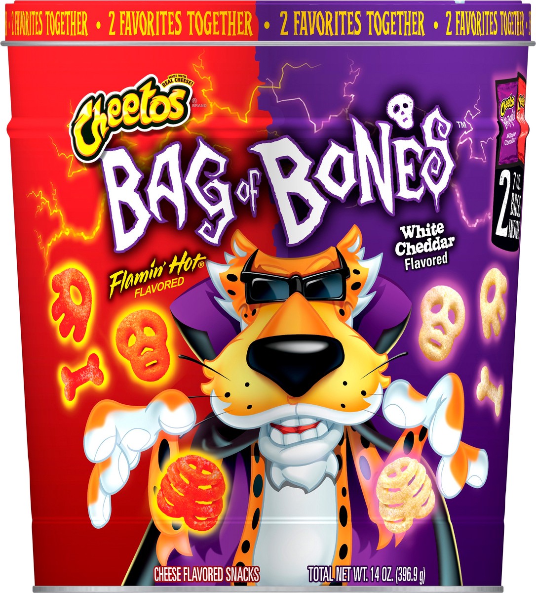 slide 9 of 11, Cheetos Bag of Bones Cheese Flavored Snacks Variety 7 Oz 2 Count, 2 ea
