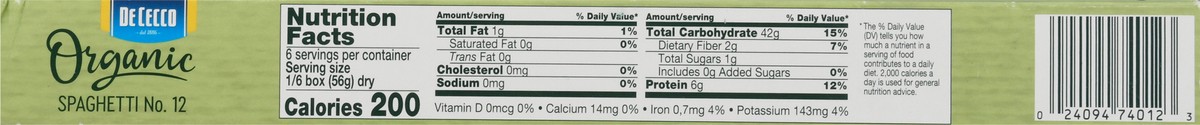 slide 2 of 14, De Cecco Spaghetti Organic Pasta, 12 oz