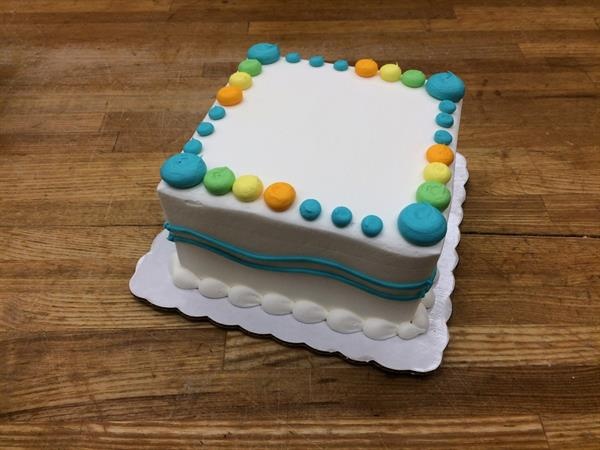 slide 1 of 1, 8 Inch Party Time Square Cake, 49 oz