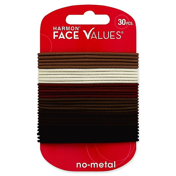 slide 1 of 1, Harmon Face Values Thin Elastic Band Ponytail Holders - Natural, 30 ct