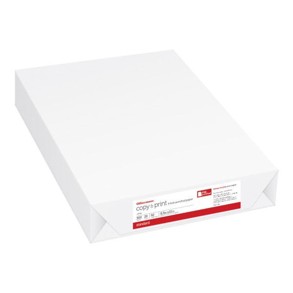 slide 4 of 4, Office Depot 3-Hole Punched Multi-Use Printer & Copy Paper, 3 Reams, White, Letter (8.5"" X 11""), 1500 Sheets Per Case, 20 Lb, 92 Brightness, 1500 ct