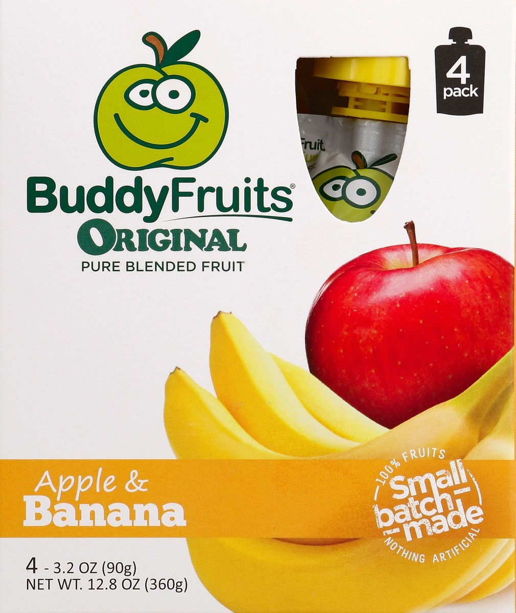 slide 3 of 4, Buddy Fruits Banana & Apple Blended Fruits 4 - 3.2 oz Pouches, 4 ct