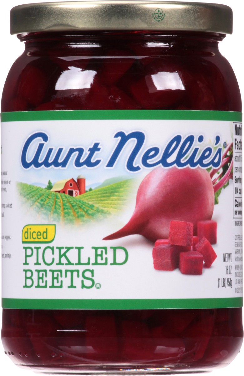 slide 1 of 9, AUNT NELLIES Diced Pickled Beets, 16 oz