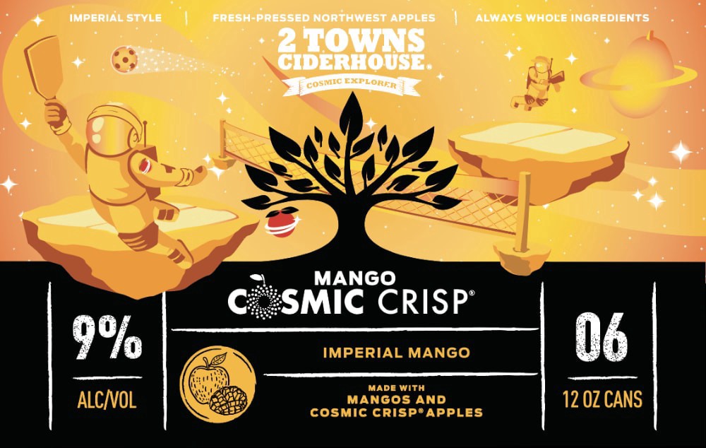 slide 3 of 3, 2 Towns Ciderhouse Cosmic Crisp Imperial Mango Beer 6 - 12 oz Cans, 6 ct