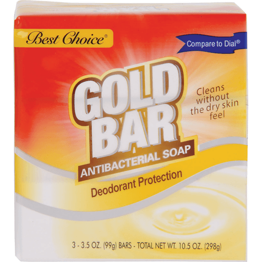 slide 1 of 1, Best Choice Deodorant Protection Gold Bar Soap, 3 ct; 10.5 oz