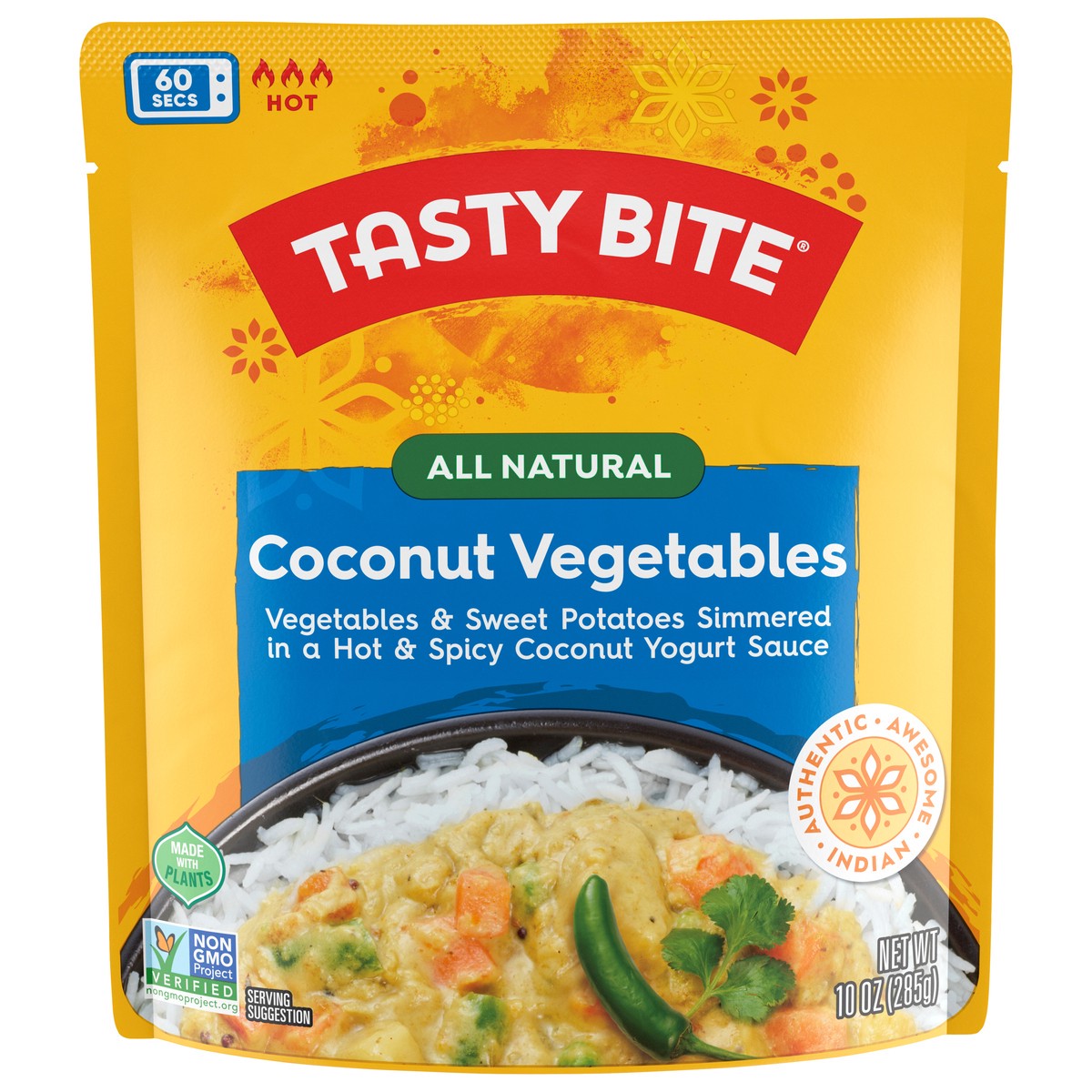 slide 1 of 1, Tasty Bite Coconut Vegetables, 10 oz