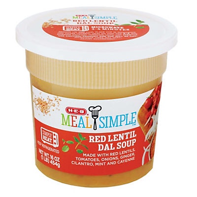 slide 1 of 1, H-E-B Meal Simple Red Lentil Dhal Soup, 16 oz