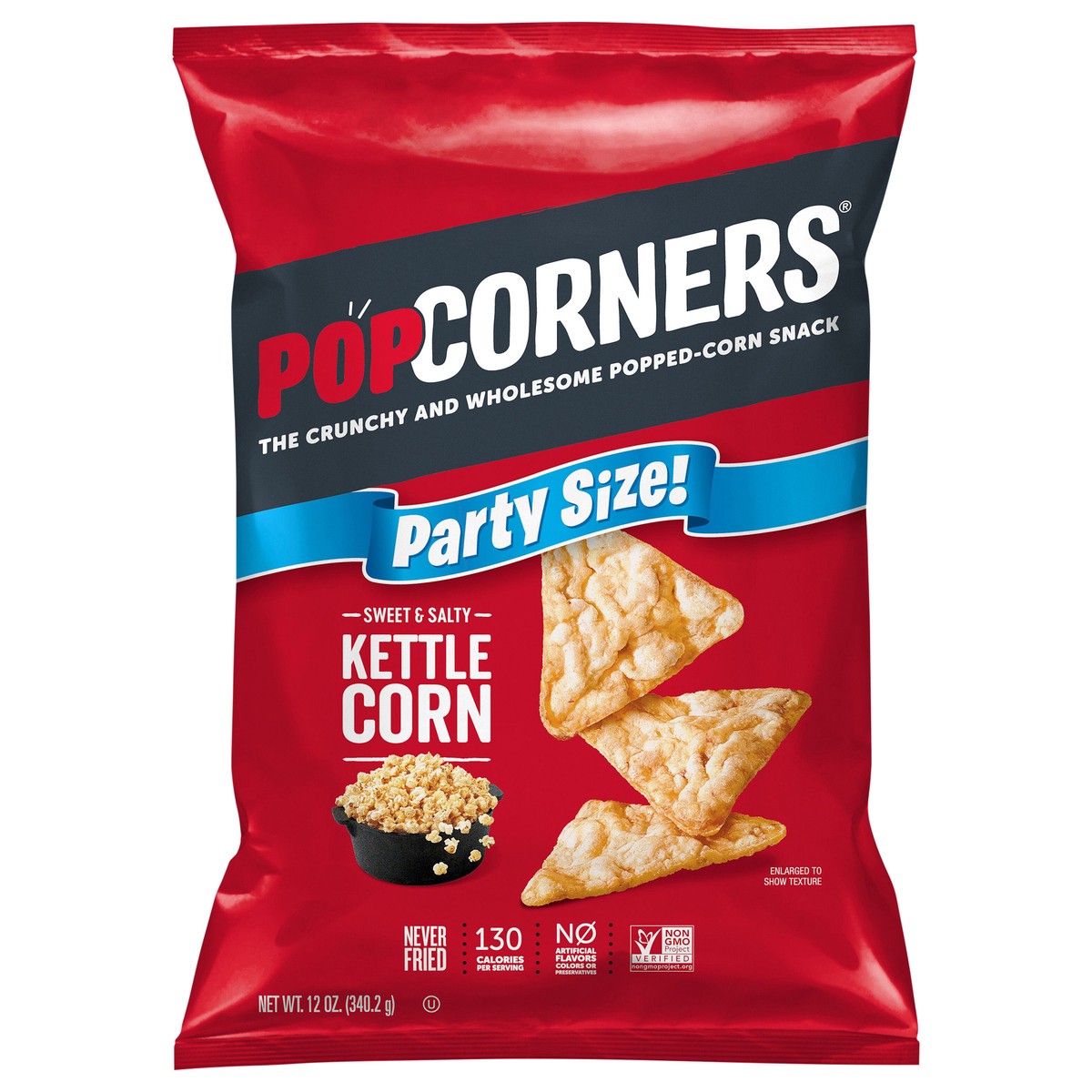 slide 1 of 3, PopCorners Kettle Corn, Sweet & Salty, Party Size!, 12 oz