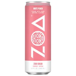 ZOA Zero Sugar White Peach Energy Drink 12 fl oz