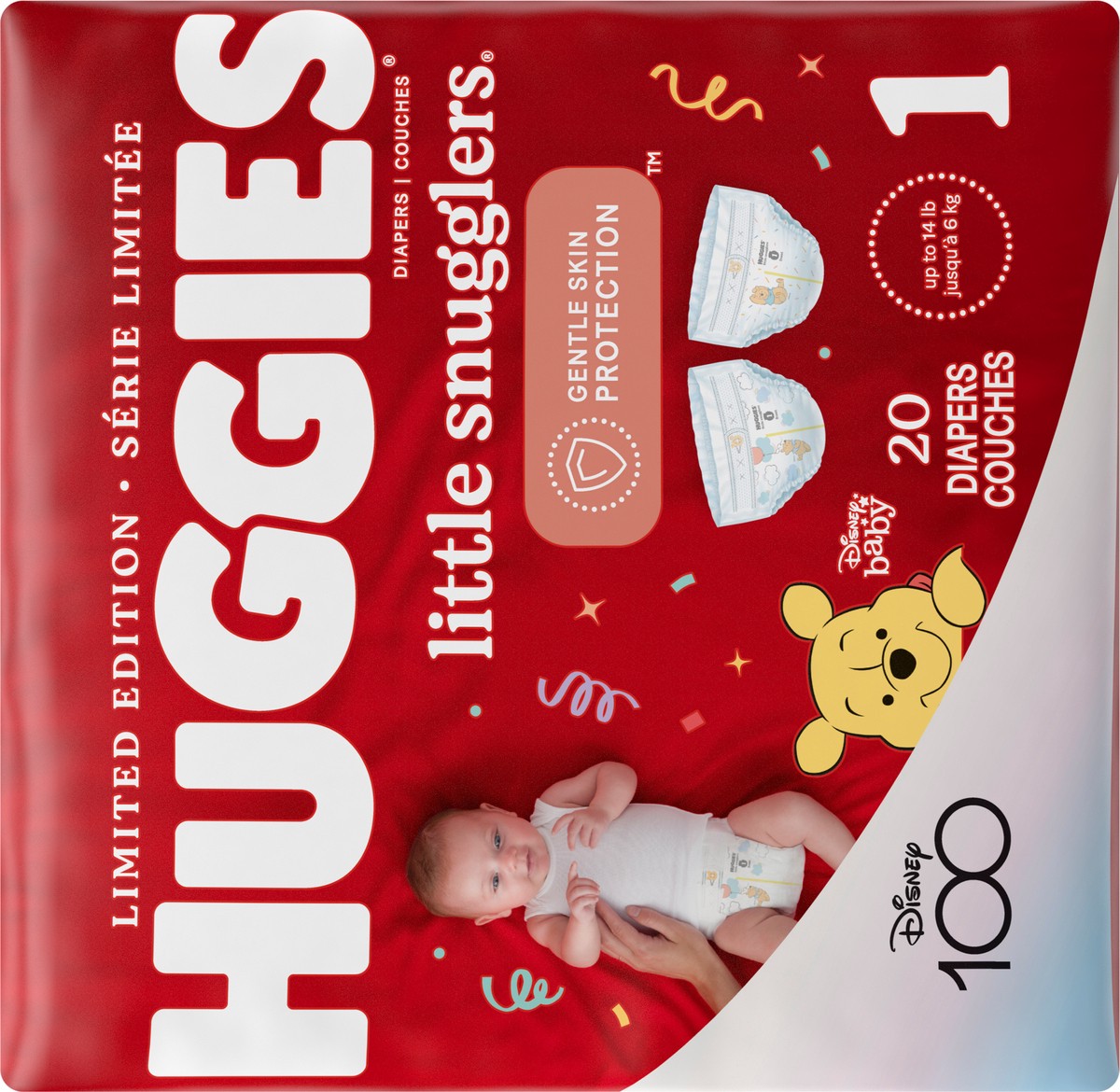 slide 10 of 11, Huggies Little Snugglers Baby Diapers, Size 1, 20 Ct, 20 ct