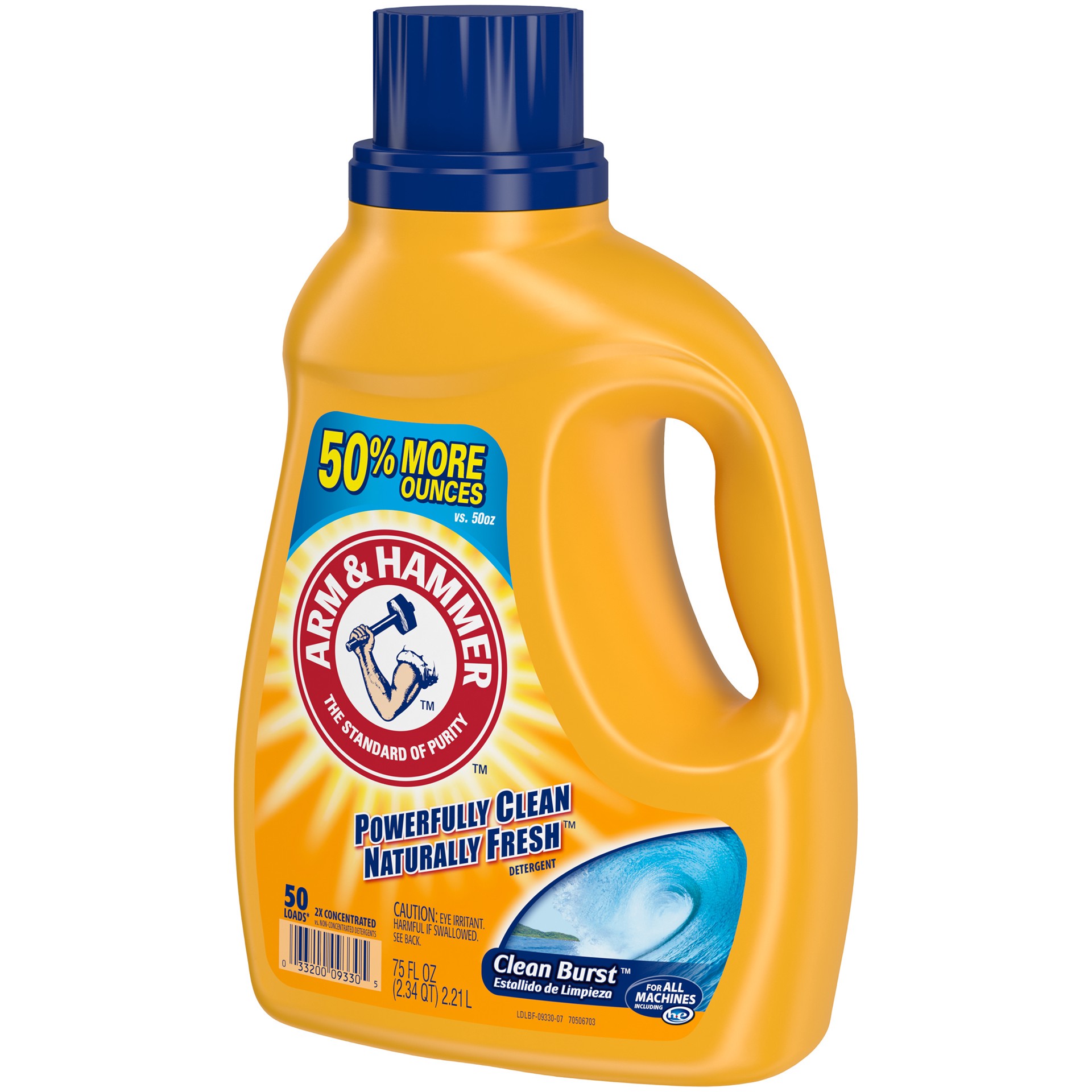 slide 5 of 5, Arm & Hammer Clean Burst, 50 Loads Liquid Laundry Detergent, 75 Fl oz, 75 fl oz