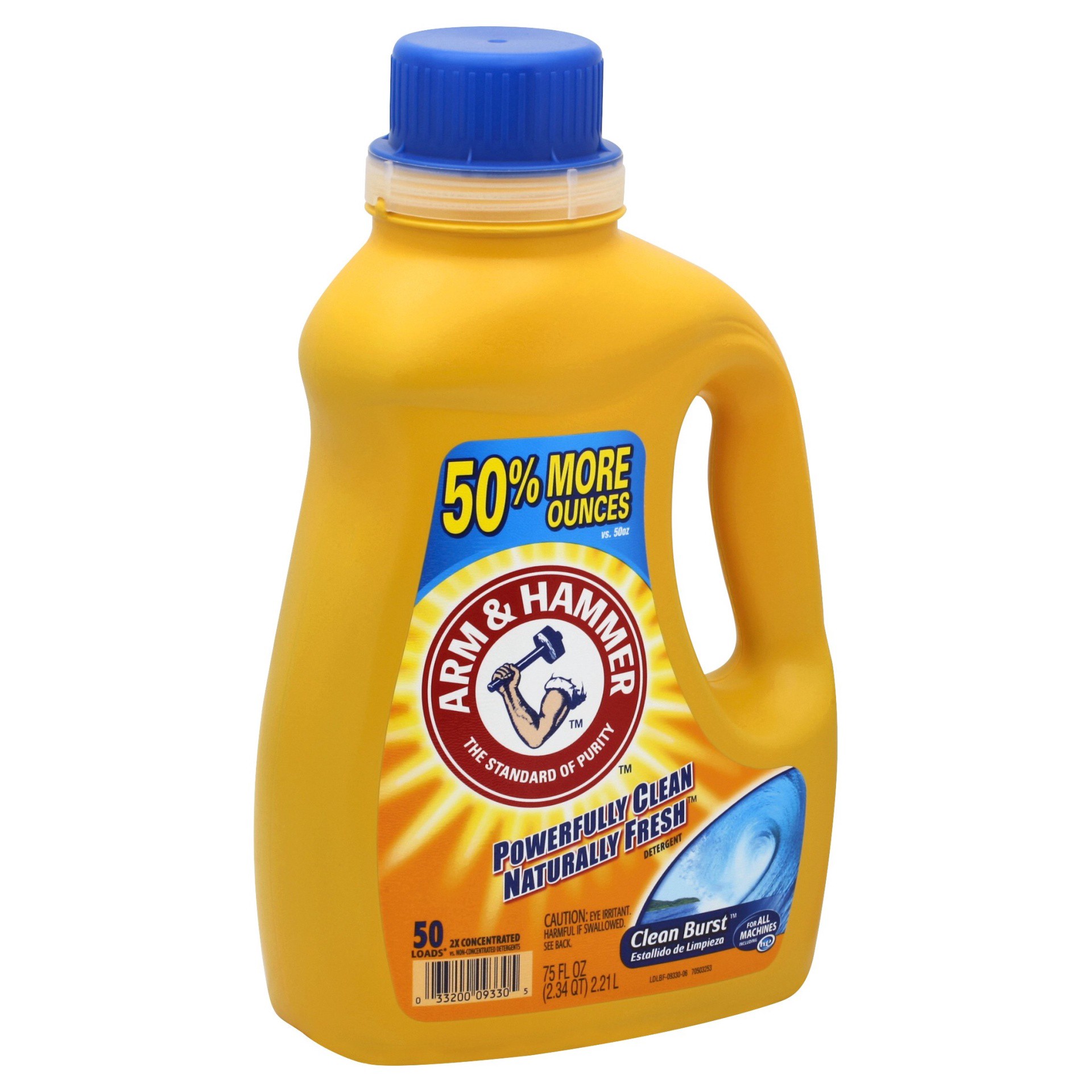 slide 1 of 5, Arm & Hammer Clean Burst, 50 Loads Liquid Laundry Detergent, 75 Fl oz, 75 fl oz