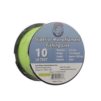 slide 1 of 1, Joy Fish Superior Monofilament Fishing Line, Hi-Vis Yellow 10lb 1000yds, 1 ct