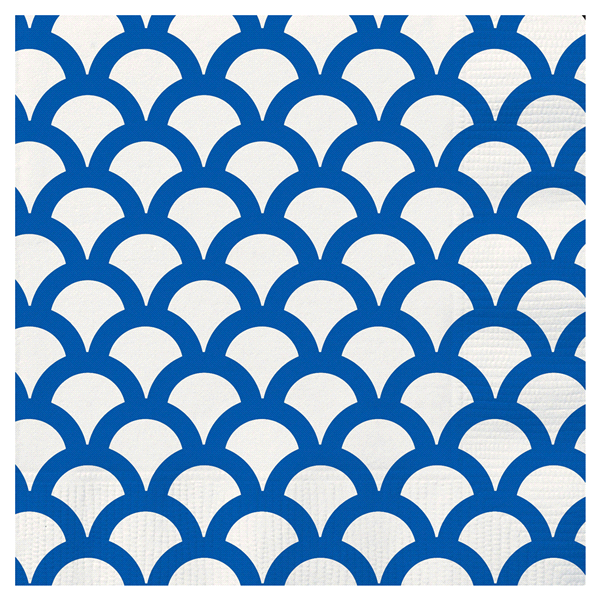 slide 1 of 1, Unique Industries Royal Blue Scallop Beverage Napkin, 30 ct