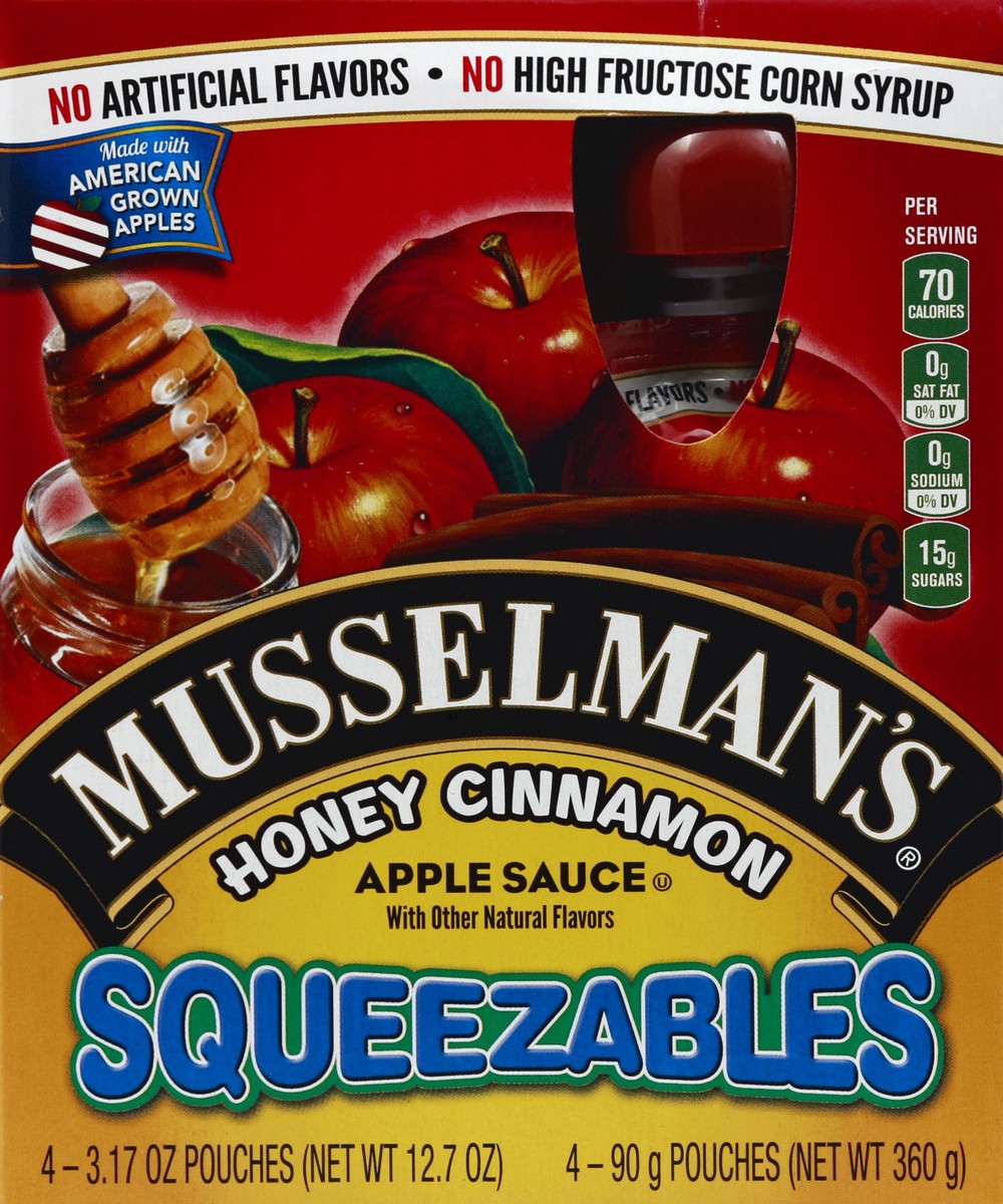 slide 4 of 4, Musselman's Squeezables Honey Cinnamon Apple Sauce, 4 ct; 12.7 oz