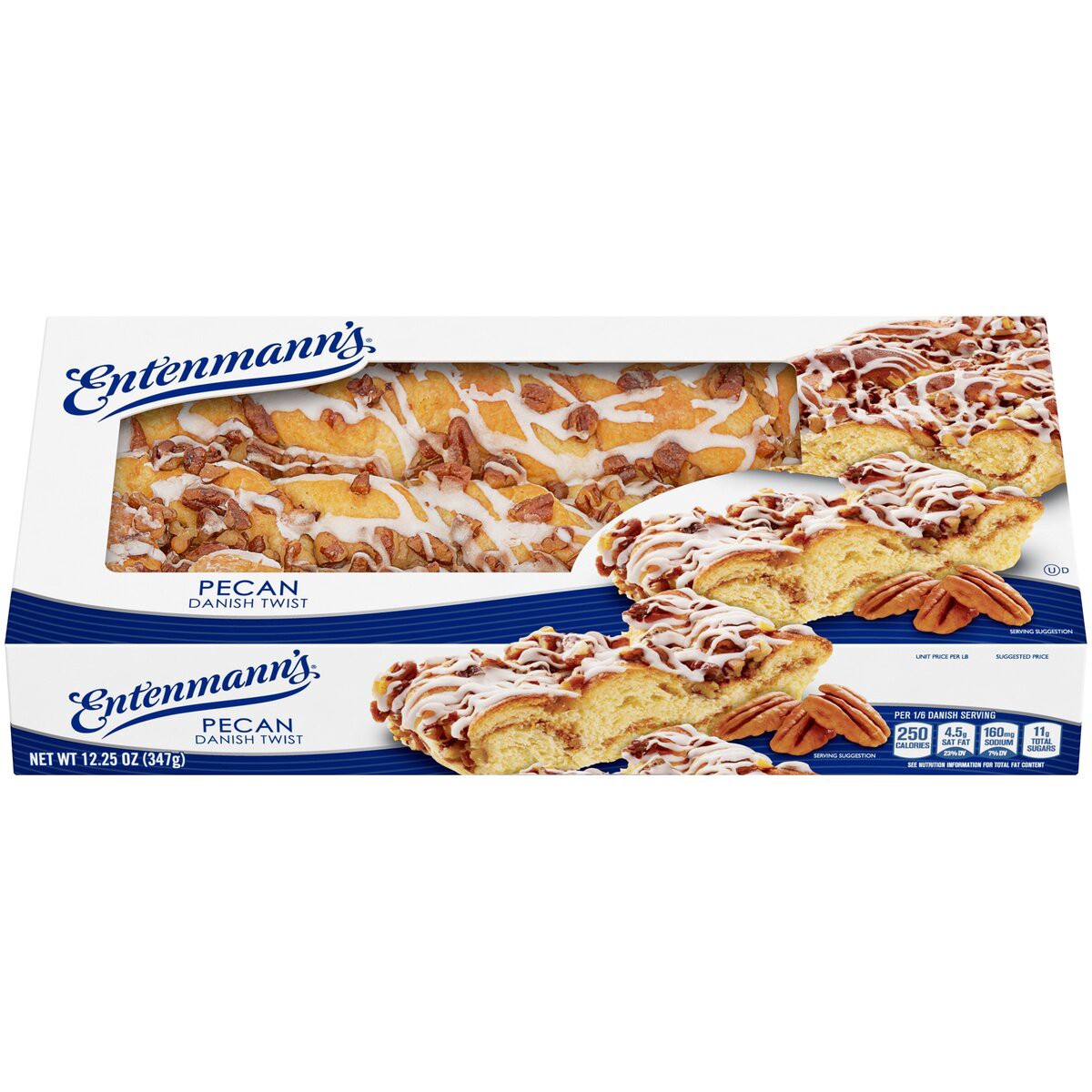 slide 1 of 5, Entenmann's Pecan Danish Twist, 12.25 oz, 1 ct