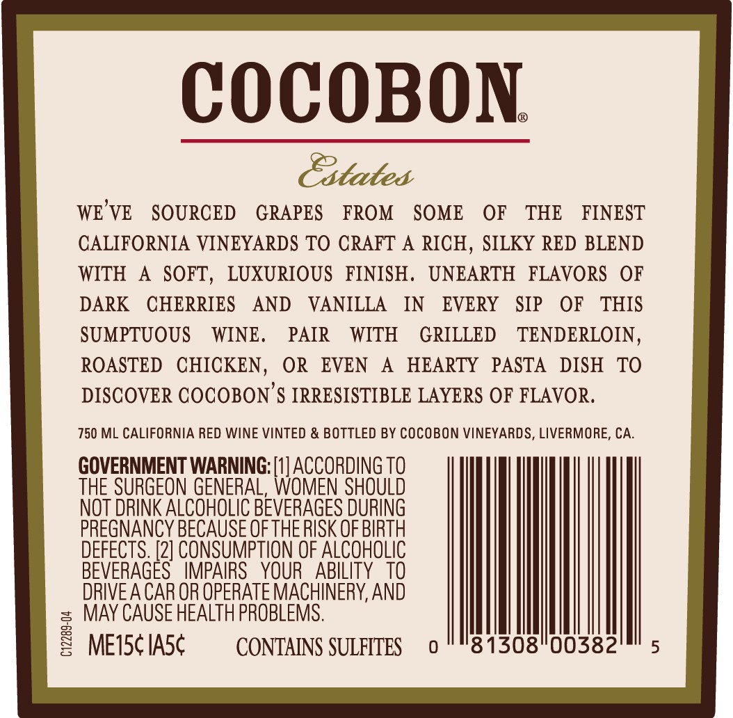 slide 4 of 4, Cocobon California Red Blend 750 ml, 750 ml