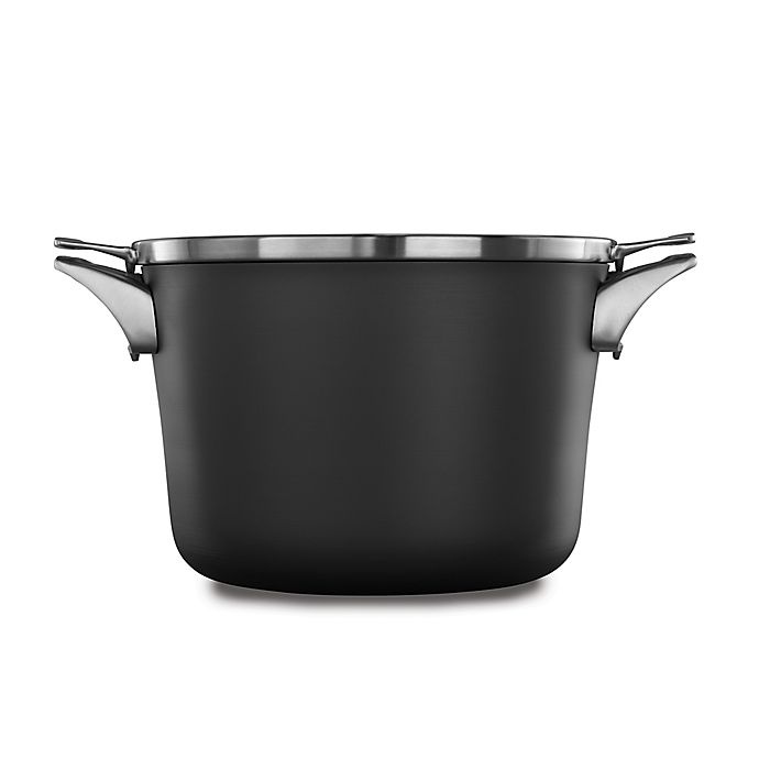 slide 1 of 2, Calphalon Premier Space Saving Hard Anodized Nonstick Covered Stock Pot, 8 qt