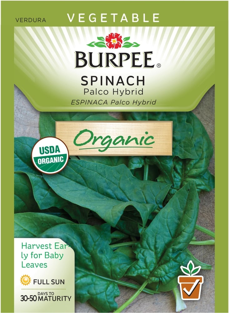 slide 1 of 1, Burpee Organic Palco Hybrid Spinach Seeds, 1 ct