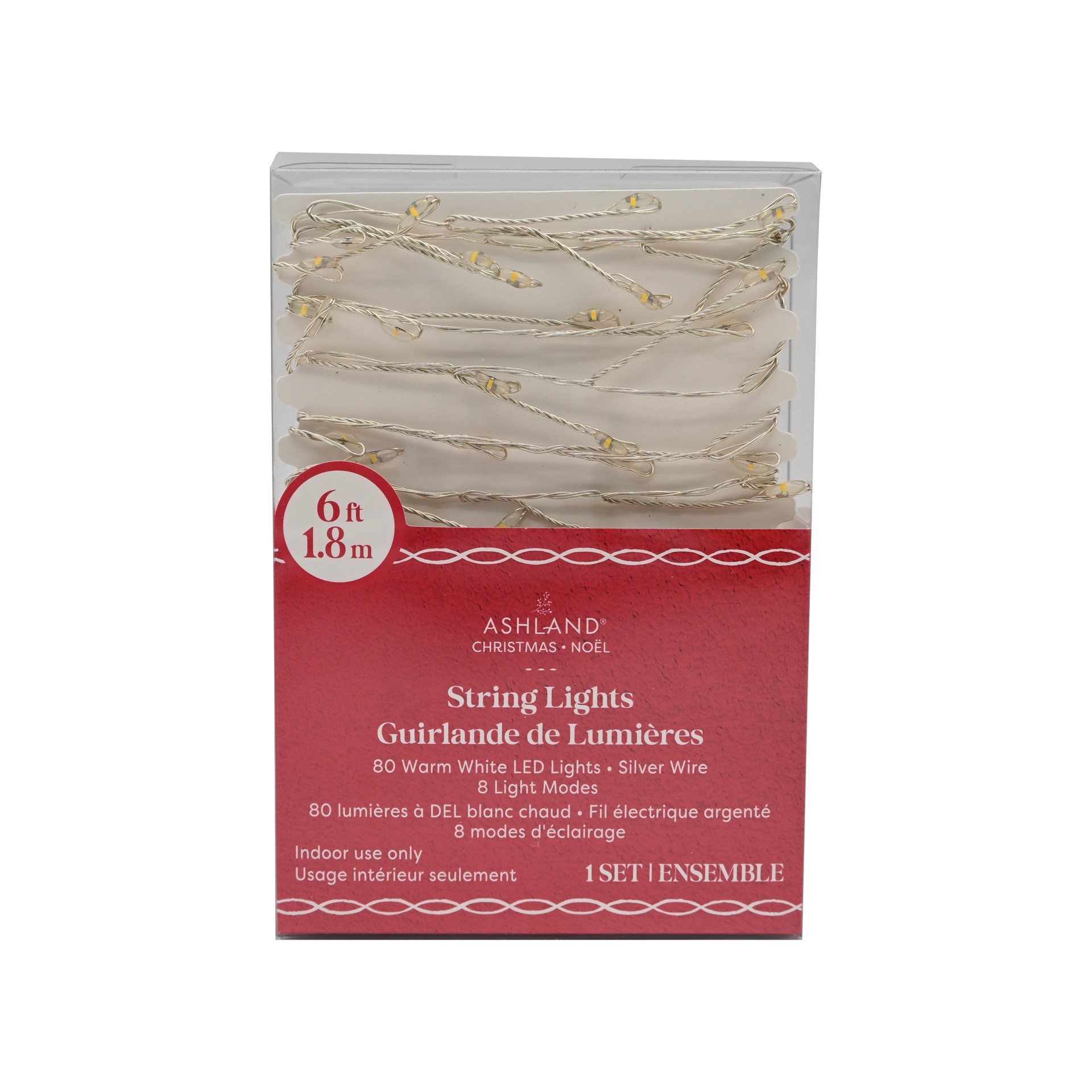 slide 3 of 3, 80ct. Warm White Led Firecracker String Lights On Silver Wire By Ashland, 80 ct