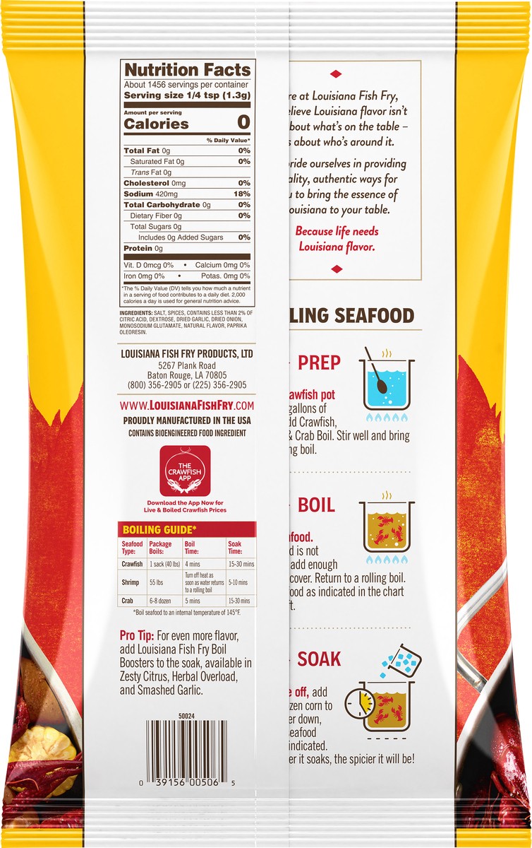 slide 2 of 9, Louisiana Fish Fry Products Extra Spicy Recipe Cajun Fire Crawfish, Shrimp & Crab Boil 4.06 lb, 4.06 lb