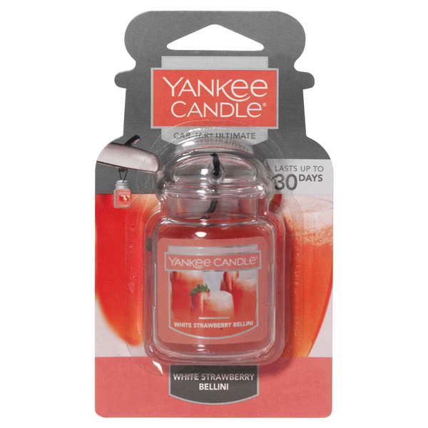 slide 1 of 1, Yankee Candle Car Jar Ultimate White Strawberry Bellini, 1 ct