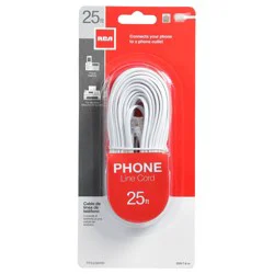 RCA 25 ft. Phone Cord- White