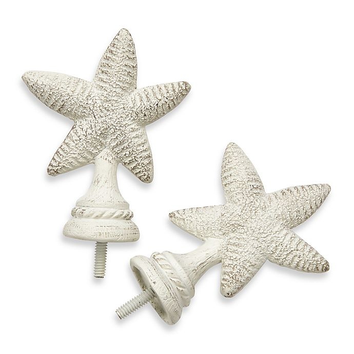 slide 1 of 1, Cambria Complete White Starfish Finials - Set of 2, 1 ct