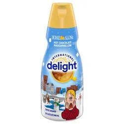 International Delight Home Alone Hot Chocolate Marshmallow Creamer, Creamy and Delicious Refrigerated Coffee Creamer, 32 FL OZ Bottle