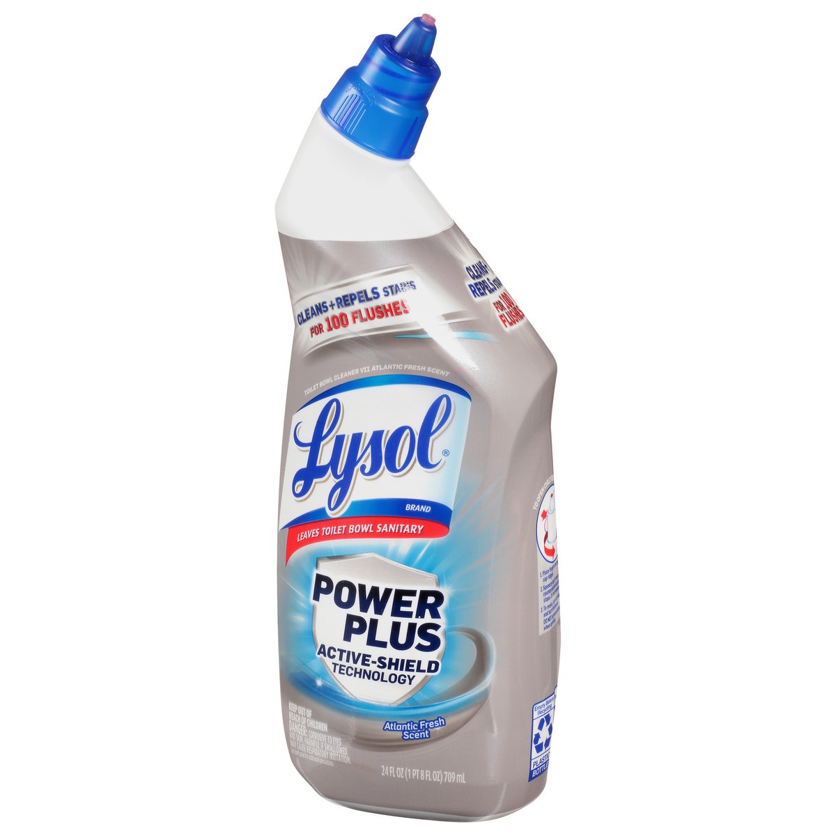 slide 4 of 11, Lysol Power Plus Atlantic Fresh Scent Toilet Bowl Cleaner 24 oz, 24 fl oz